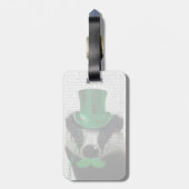Badger met Green Top Hat en Mustache Bagagelabel (Achterkant verticaal)