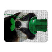 Badger met Green Top Hat en Mustache Magneet (Horizontaal)