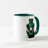 Badger met Green Top Hat en Mustache Mok (Voorkant rechts)