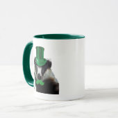 Badger met Green Top Hat en Mustache Mok (Voorkant links)