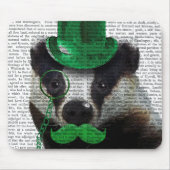Badger met Green Top Hat en Mustache Muismat (Voorkant)