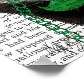 Badger met Green Top Hat en Mustache Poster (Hoek)