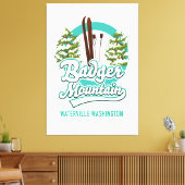 Badger Mountain Waterville Washington Ski logo Canvas Afdruk (Insitu (Woonkamer))