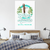 Badger Mountain Waterville Washington Ski logo Canvas Afdruk (Insitu (Slaapkamer))