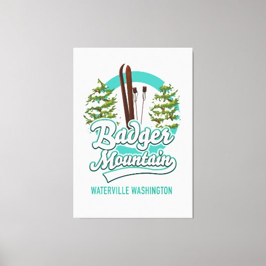 Badger Mountain Waterville Washington Ski logo Canvas Afdruk (Voorkant)