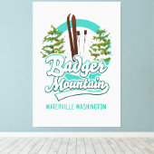 Badger Mountain Waterville Washington Ski logo Canvas Afdruk (Insitu (Houten vloer))