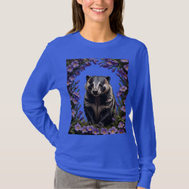 Badger omgeven door weide Violet T-shirt