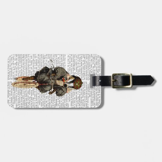 Badger op  fiets bagagelabel (Voorkant horizontaal)