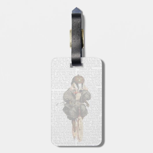 Badger op  fiets bagagelabel (Achterkant verticaal)