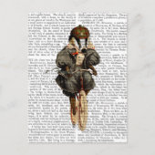 Badger op  fiets briefkaart (Voorkant)