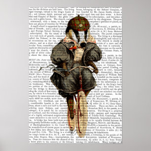 Badger op fiets poster