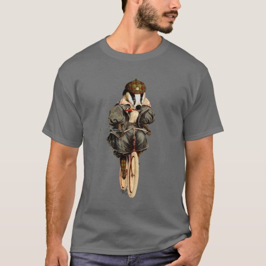 Badger op  fiets t-shirt (Voorkant)