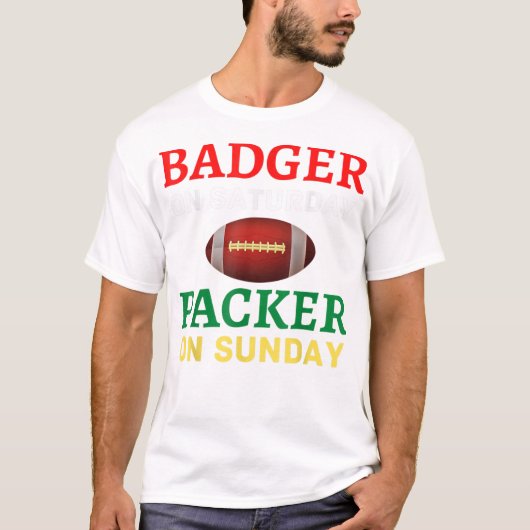 Badger op zaterdagverpakking op zondag Wis T-shirt (Voorkant)