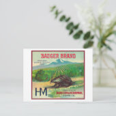 Badger Oranje LabelExeter, CA Briefkaart (Staand voorkant)