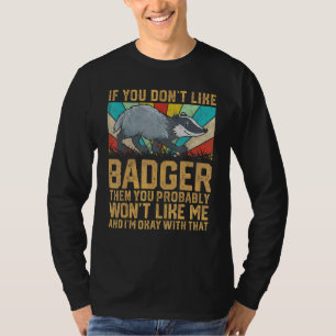 Badger Retro  70s 80s Honey Badger Gezegde F T-shirt