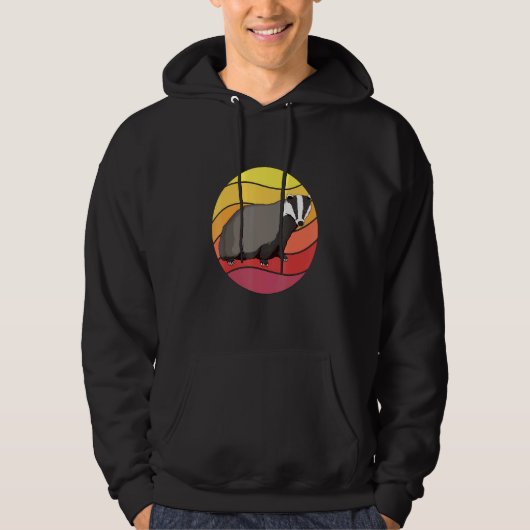 Badger Retro Sunset Badgers Hoodie (Voorkant)