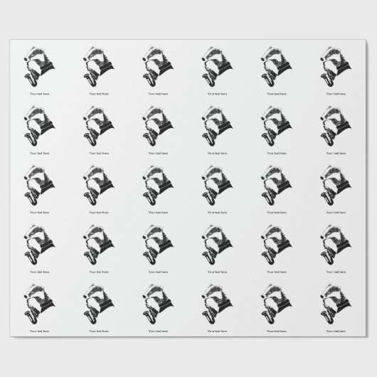 Badger Saxofoon  tekst Cadeaupapier (Vlak)