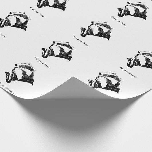 Badger Saxofoon  tekst Cadeaupapier (Hoek)