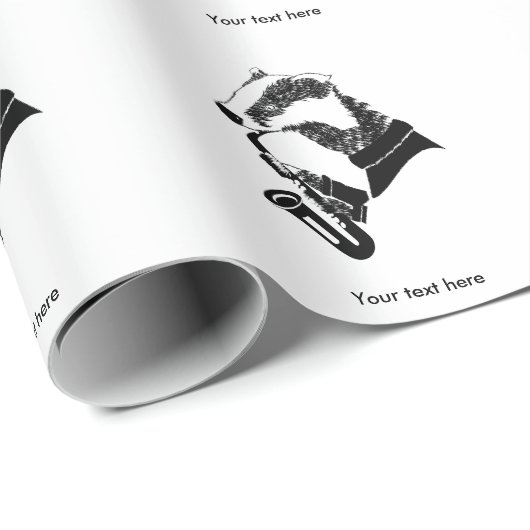 Badger Saxofoon  tekst Cadeaupapier (Rol Hoek)