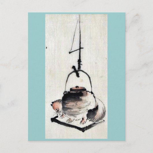 Badger tea kettle Ukiyoe Briefkaart (Voorkant)