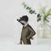 Badger The Rider Portrait Briefkaart (Staand voorkant)