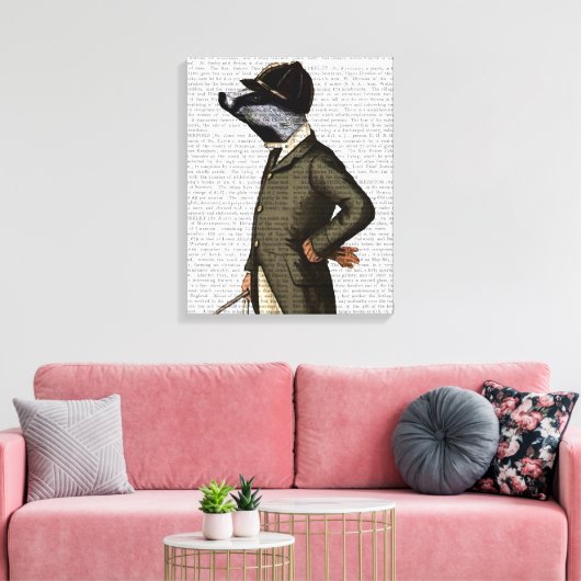Badger The Rider Portrait Canvas Afdruk (Insitu (Woonkamer))