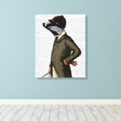 Badger The Rider Portrait Canvas Afdruk (Insitu (Houten vloer))