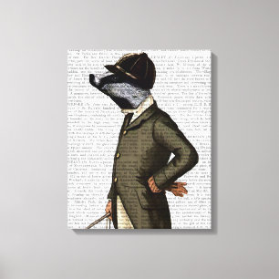 Badger The Rider Portrait Canvas Afdruk