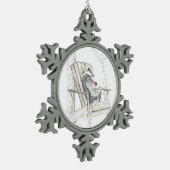 Badger Tin Sneeuwvlok Ornament (Links)