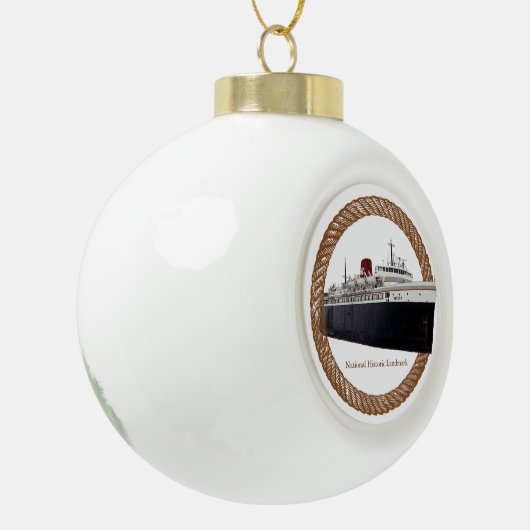 Badger touw National Historic Landmark Keramische Bal Ornament (Links)