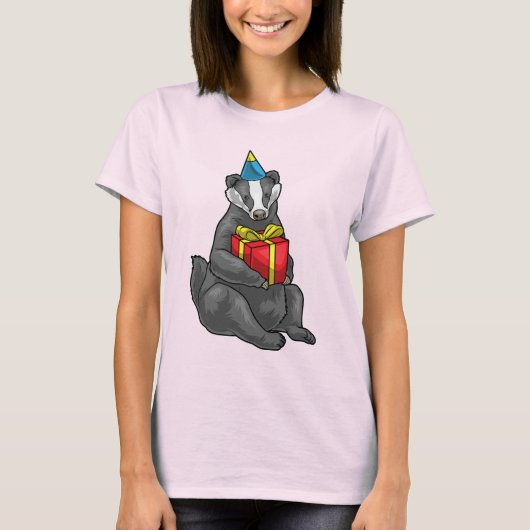 Badger verjaardagsfeest pet t-shirt (Voorkant)