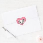 Badger Wild Animal Heart Pink Cute Love Funny Vierkante Sticker (Envelop)