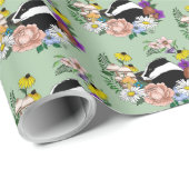 Badger Wilde Bloemen Paddenstoelen Groen Cadeaupapier (Rol Hoek)