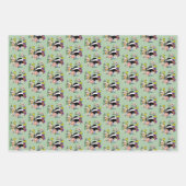 Badger Wilde Bloemen Paddenstoelen Groen Inpakpapier Vel (Voorkant 3)