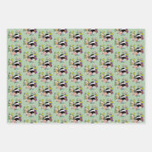 Badger Wilde Bloemen Paddenstoelen Groen Inpakpapier Vel (Voorkant 2)