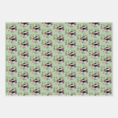 Badger Wilde Bloemen Paddenstoelen Groen Inpakpapier Vel (Voorkant)