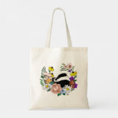 Badger Wilde Bloemen Paddenstoelen Groen Tote Bag (Achterkant)