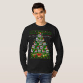 Badger Xmas Lighting Tree Santa Badger Ugly Christ T-shirt (Voorkant volledig)