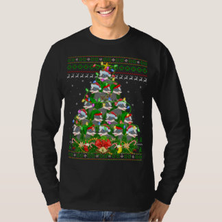 Badger Xmas Lighting Tree Santa Badger Ugly Christ T-shirt