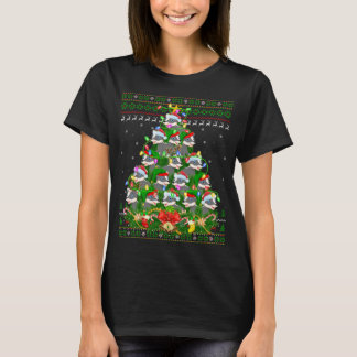 Badger Xmas Lighting Tree Santa Badger Ugly Christ T-shirt