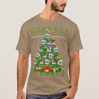 Badger Xmas Lighting Tree Santa Badger Ugly Christ T-shirt