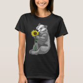 Badger Zonnebloem Bloem T-shirt (Voorkant)