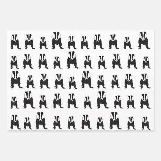 Badgers die papierbladen overvullen inpakpapier vel (Voorkant)