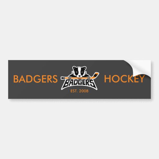 Badgers Hockey Logo Bumpersticker (Voorkant)