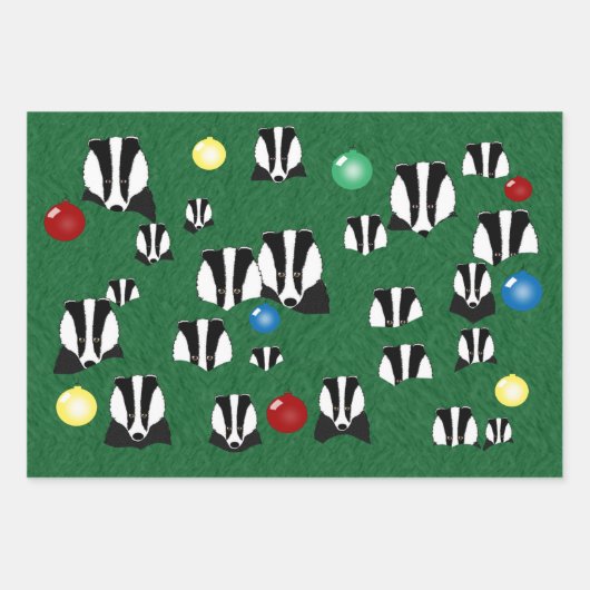 Badgers Holiday Wrapping Paper Sheets (Voorkant)