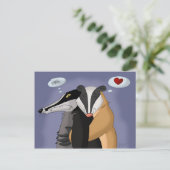 Badgers in Love Briefkaart (Staand voorkant)