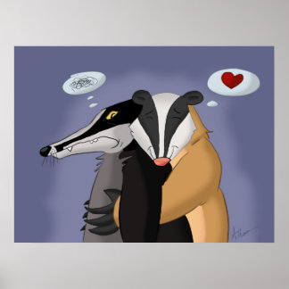 Badgers in Love Poster