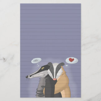 Badgers in Love Stationery (Ruled) Briefpapier