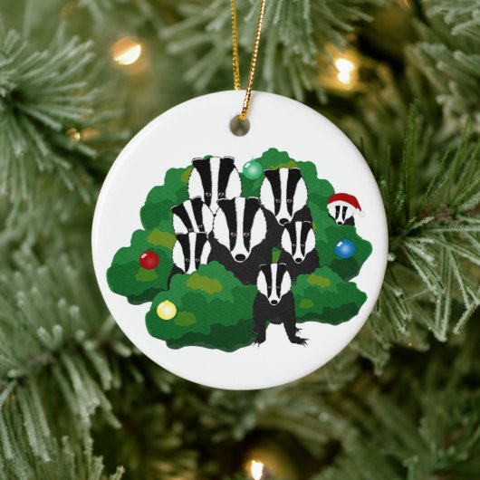 Badgers kerstversiering keramisch ornament (Boom)
