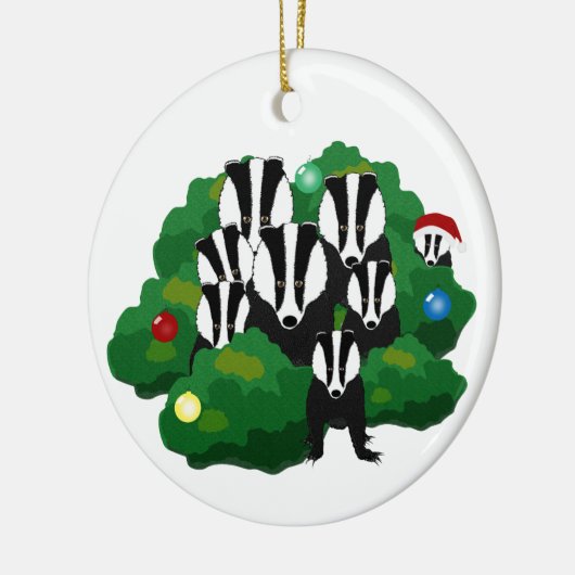 Badgers kerstversiering keramisch ornament (Links)